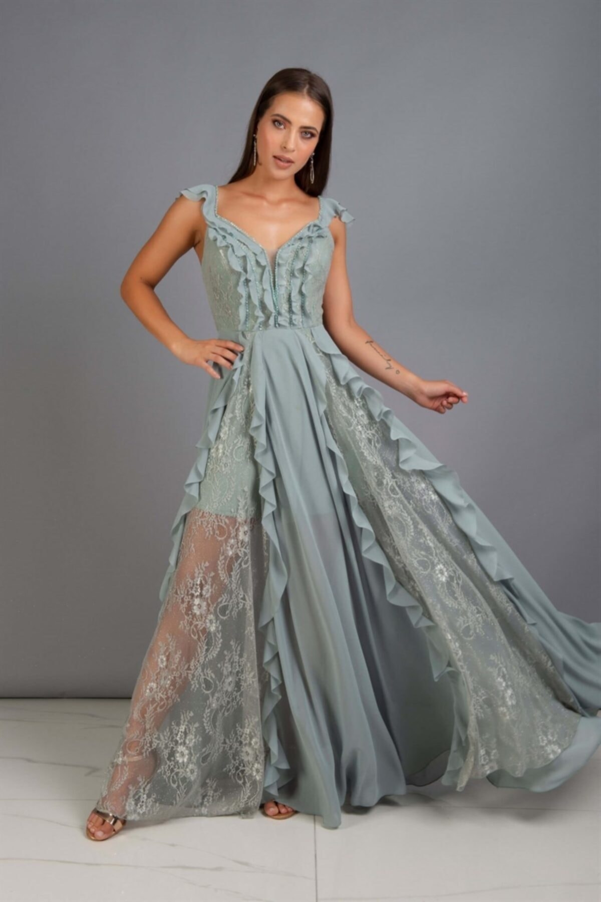 Chiffon evening dress